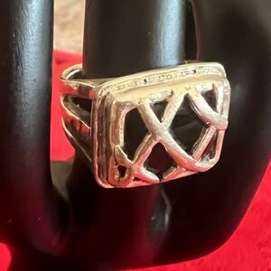 Barse 925 Silver Geometric Onyx Ring